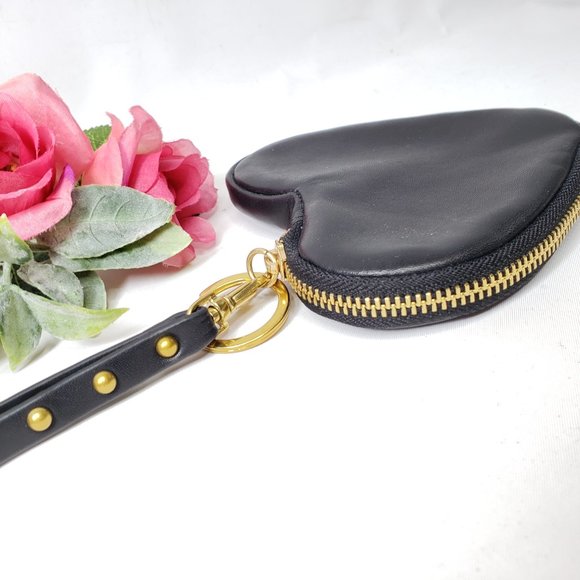 Black Leather Heart Wristlet, by and Other Stories - Picture 7 of 13